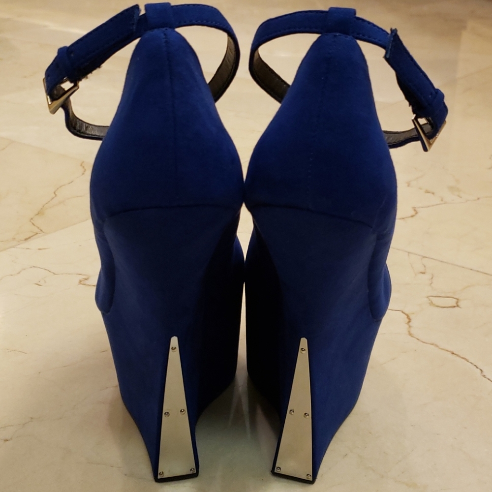 SCENE Kierra Royal Blue suede platform heels, 8.5 - Picture 11 of 16